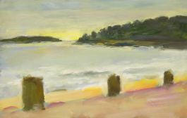 Georges Pacouil (1903-1996) - 20th Century Oil, Coucher de soleil côtier