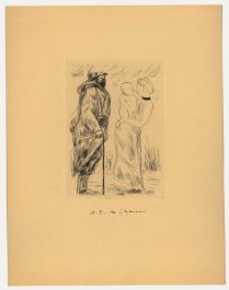 Andre Dunoyer de Segonzac (1884-1974) - Etching, Meeting a Soldier