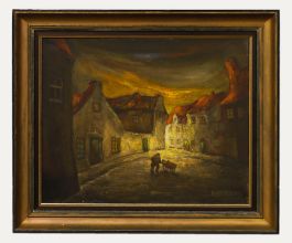 Arthur Hellebaut (b.1927) - 20th Century Oil, The Street at Midnight