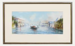 Maria Gianni (1873-1956) - Framed Gouache, Gondola on the Lido