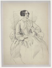 Charlotte Berlichingen - Mid 19th Century Graphite Drawing, Aristocratic Lady
