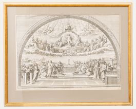 After Raphael (1483-1520) - Engraving, Disputation of the Holy Sacrament