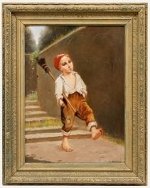 Giovani Maresca - Continental School Late 19th Century Oil, The Young Sweep