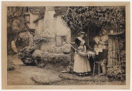 Robert Walker Macbeth RA (1848-1910) - 1901 Etching, A Woman Selling her Wares