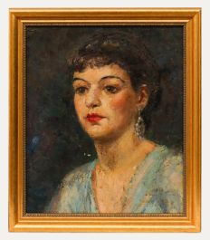Mid 20th Century Oil - Lady in Evening Wear
