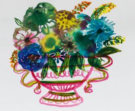Jemma Jamie - 2025 Watercolour, Bouquet in Pink and Blue