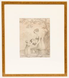 Early 19th Century Graphite Drawing - A Moment to Rest