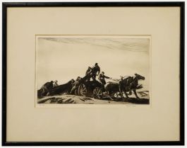 Gifford Beal (1879-1956) - Framed c.1930 Etching, The Net Wagon