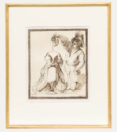 James Basire after Guercino - Framed 18th Century Etching, Study of Janus
