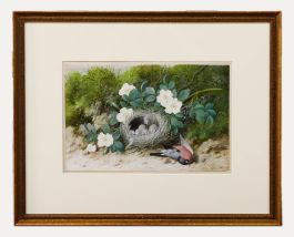 William Cruikshank (1848-1922) - Framed Watercolour, Bullfinch Nest
