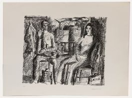 Marion Kallauka - 1971 Lithograph, In the Café