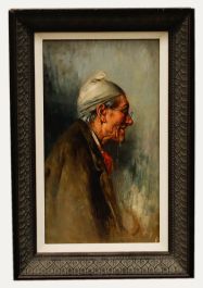 Tito Pellicciotti (1871-1950) - Italian School, Oil, Elderly Man in Profile 