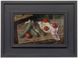 George Weissbort (1928-2013) - Oil, Still Life of Tomatoes & Corguettes