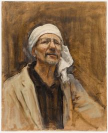 George Weissbort (1928-2013) - 20th Century Oil, Weissbort in a White Headscarf