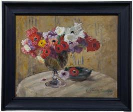 Cecile Hertz-Eyrolles (1875-1974) - Mid 20th Century Oil, Spring Flowers