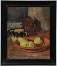 Cecile Hertz-Eyrolles (1875-1974) - Framed Oil, A Bowl of Quinces