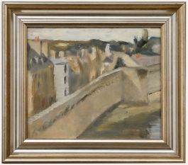 Cecile Hertz-Eyrolles (1875-1974) - Framed Oil, View From The Ramparts 