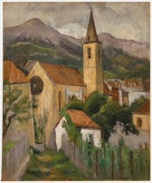 Cecile Hertz-Eyrolles (1875-1974) - Oil, Village In The Mountains 