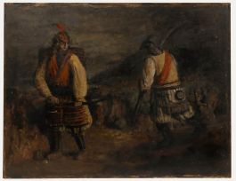George Weissbort (1928-2013) - 20th Century Oil, Japanses Fighting Warriors