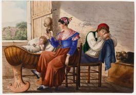 G. Montefiore - Late 19th Century Watercolour, Spinning Yarn