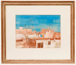 Beverley Peter Meyers (1949-2016) - 1983 Mixed Media, Suburban Rooftops
