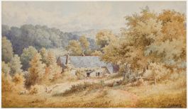 Frederick John Snell (1862-1931) - Watercolour, Cottage in The Valley 