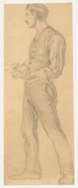 Edward Ridley (1883-1946) - Graphite Drawing, Gentleman in a Waistcoat