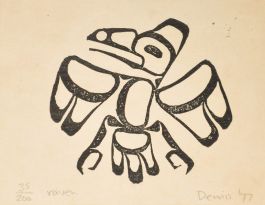Danny Dennis - 1977 Woodcut, Raven