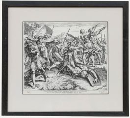 Nicolas Chaperon (1612-1656) After Raphael - Engraving, David and Goliath 