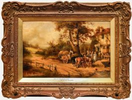 William Shayer - 1846 Oil, A Wayside Inn