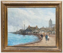 H. King - Impressionist Mid 20th Century Oil, A Cloudy Day by the Coast