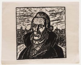 M. Karstens - 20th Century Woodcut, Portrait of Johann Gottwerth Muller