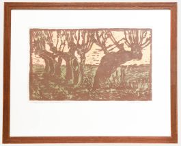 M. Karstens - Framed 20th Century Woodcut, Kopfweiden