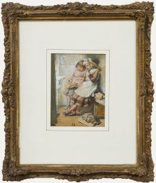 J. Lawson - Framed Early 20th Century Watercolour, Mary Had a Little Lamb