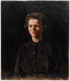 George Weissbort (1928-2013) - 20th Century Oil, Lady in the Brown Cardigan