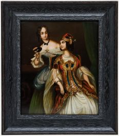 Framed Early 19th Century Oil - Attending the Masquerade Ball