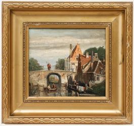 After Willem Koekkoek (1839-1895) - Late 19th Century Oil, View of the Canal