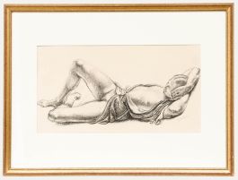 Reginald Brill (1902-1974) - 1931 Pen and Ink Drawing, Reclining Nude
