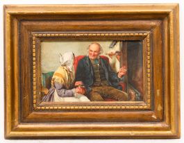 Framed Late 19th Century Watercolour - A Tender Moment
