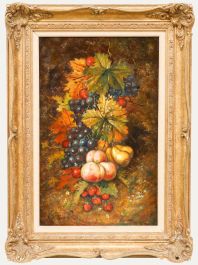 Keith Cresswell (1940-1989) - Framed Oil, Still Life of Fruit & Foilage