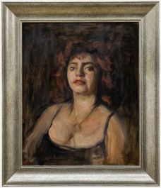 George Weissbort (1928-2013) - Framed Oil, Lady in the Black Camisole