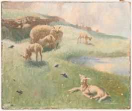 David Buchanan - Mid 20th Century Oil, Spring Lambs
