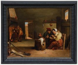 Manner of David Teniers (1610-1690) -Early 19th Century Oil, Relaxing at the Inn