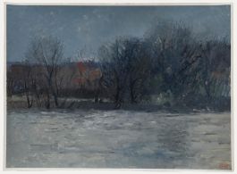 Bernard Myers (1925-2007) - Contemporary Oil, Trees on the South Bank