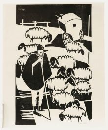 Ali Kurt Baumgarten (1914-2009) - 1981 Woodcut, The Shepherd