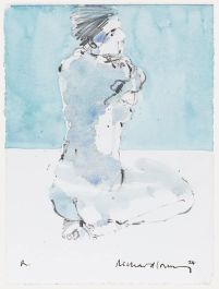 Richard J.S. Young - 2024 Watercolour, Kneeling Nude