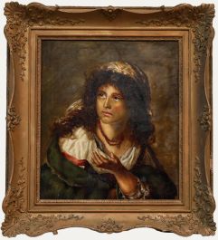 K. Mellor after Nathaniel Schmitt - 19th Century Oil, The Gypsy Girl