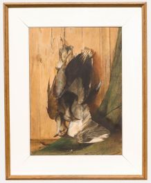 A. Fairfax (act. c. 1881) - 1878 Watercolour, Plovers