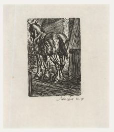 Anton Lock (1893-1971) - Early 20th Century Woodcut, In the Stable