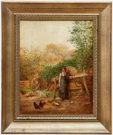 1856 Oil - Morning On The Farmyard